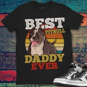 Pitbull Dog Best Dog Daddy Ever Father's Day Vintage T-shirt Unisex